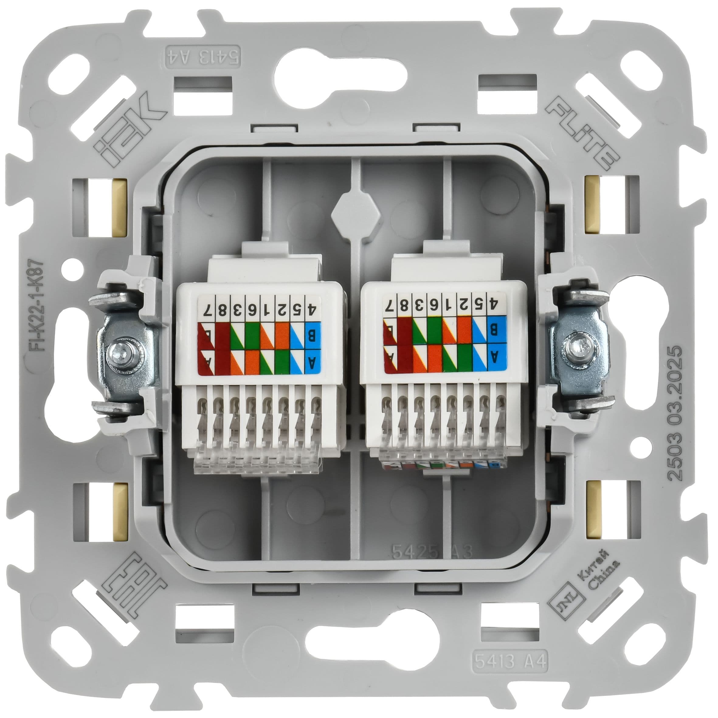 IEK FLITE Навахо Розетка 2-местная компьютерная RJ45 категория 5Е UTP — миниатюра 3