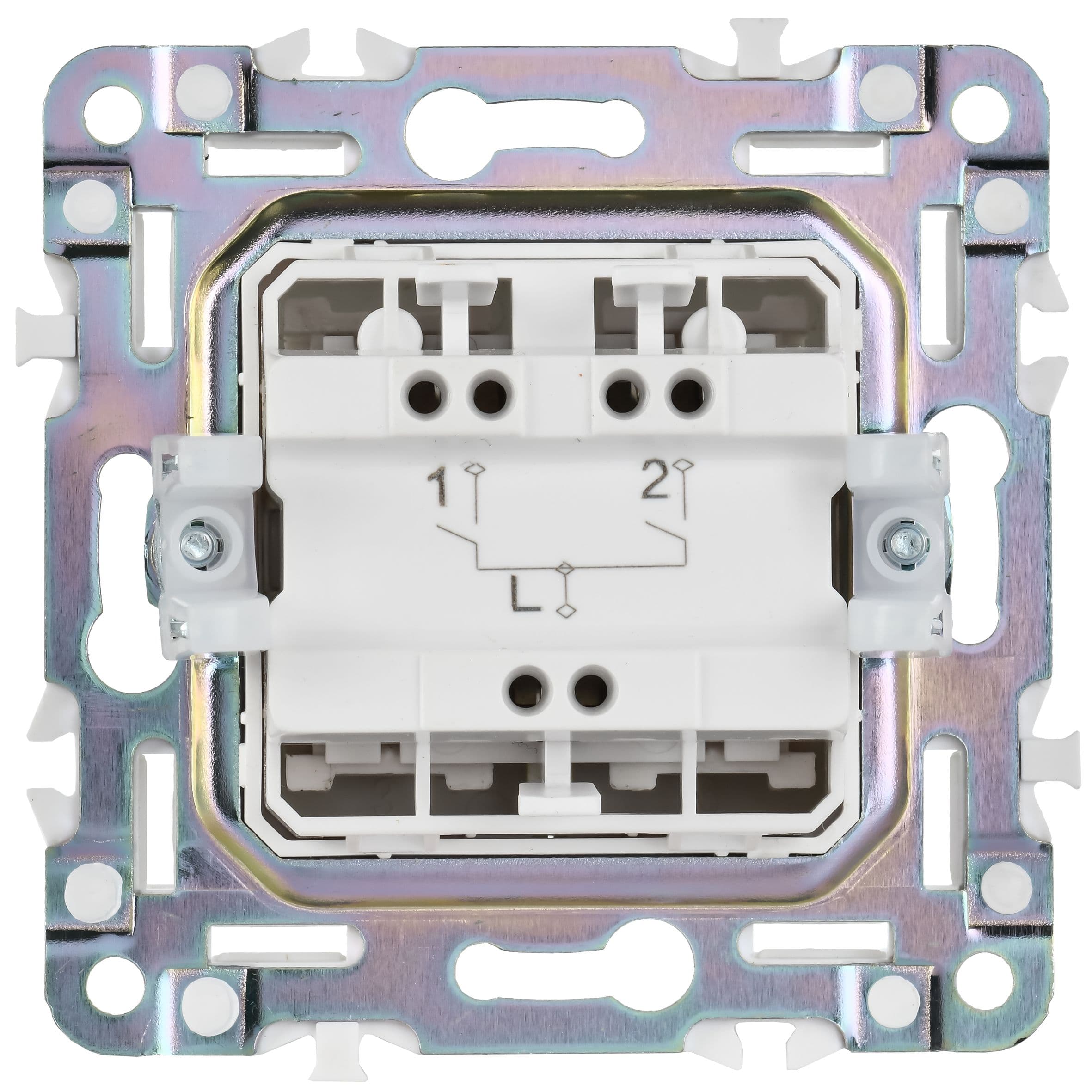 IEK SKANDY Шампань Выключатель 2-клавишный 10А SK-V04Sh — миниатюра 3