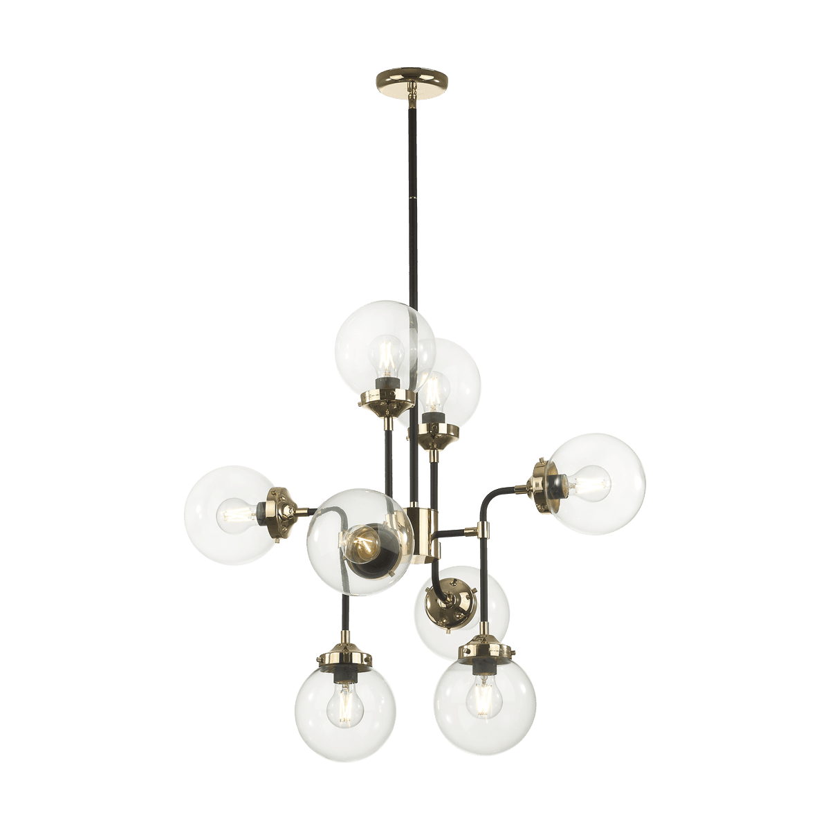 Odeon Light 4971/8 LOFT ODL22 477 черный/золотой/прозрачный/стекло Люстра E27 8*40W PRIAMA — миниатюра 2