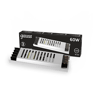 Gauss Блок питания LED STRIP PS 60W 12V - ультратонкий 1/72 202001060