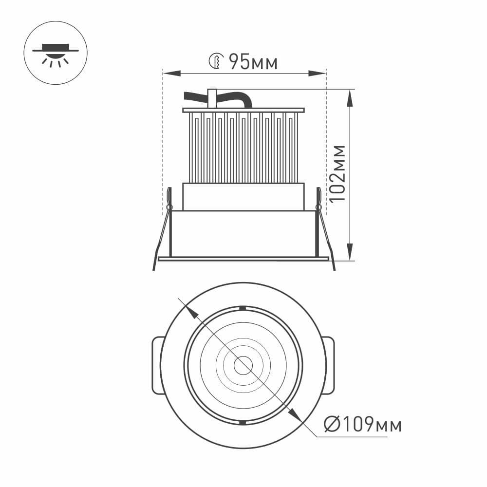 Arlight Светодиодный светильник LTD-95WH 9W Day White 45deg (IP40 Металл, 3 года) 014930 — миниатюра 4