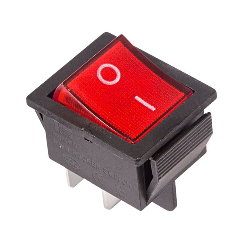 Выключатель клавишный 250V 16А (4с) ON-OFF красный с подсветкой (RWB-502, SC-767, IRS-201-1) Индивидуальная упаковка 1 шт Rexant 36-2330-1