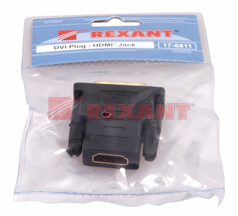 ПереходНИК шт.DVI - гн.HDMI GOLD Rexant 17-6811 — миниатюра 3
