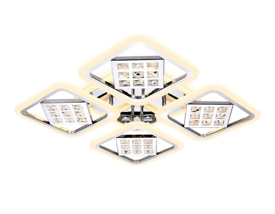 Ambrella Потолочный светодиодный светильник с пультом FA288/4 CH хром 116W 750*750*80 (ПДУ РАДИО 2.4G) — миниатюра 3