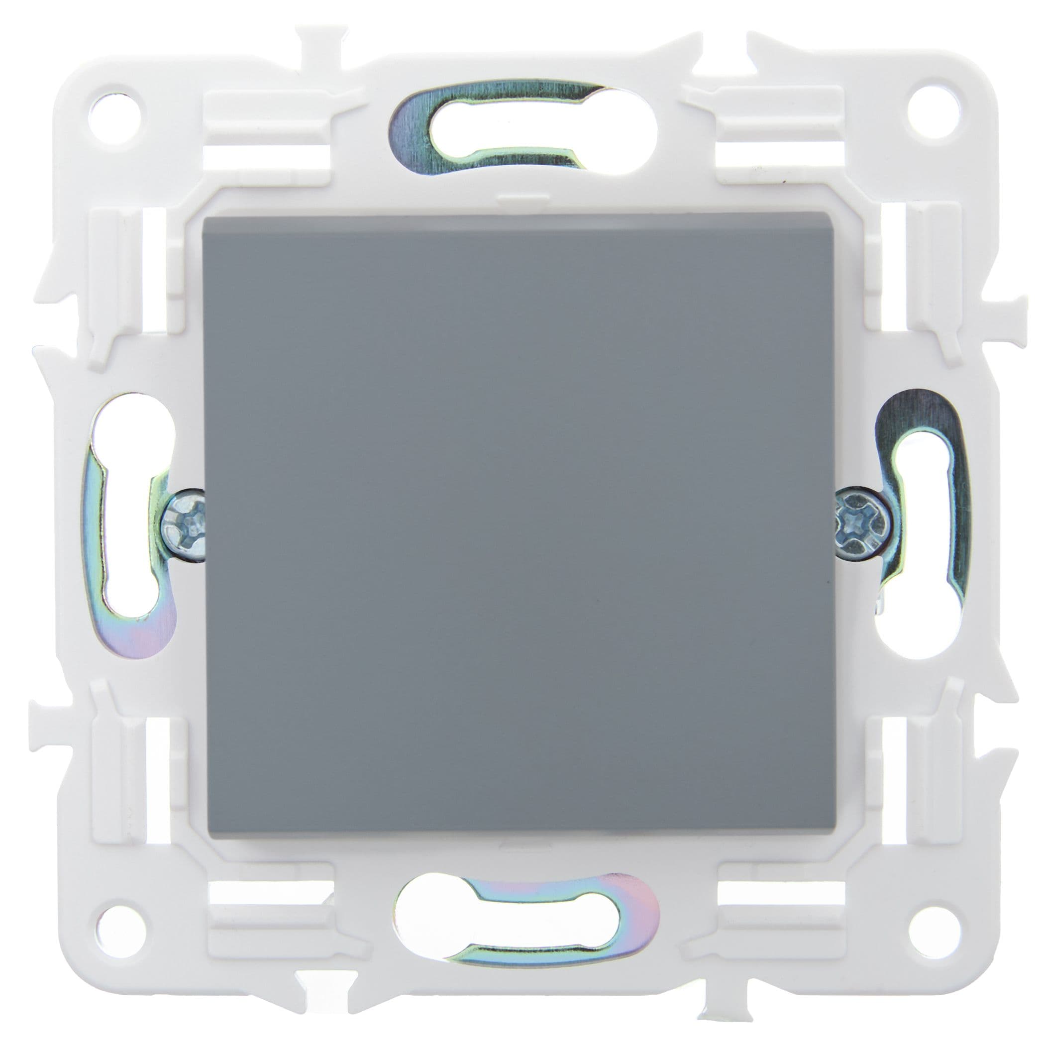 IEK SKANDY Серый Выключатель 1-клавишный кнопочный 10А SK-V14Gr — миниатюра 2