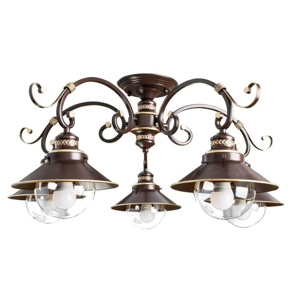 Arte Lamp Grazioso Коричневая/Прозрачная Люстра 5x60W 5xE27 A4577PL-5CK — миниатюра 2