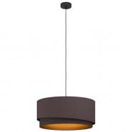 Eglo 39931 Подвесной потолочный светильник (люстра) MANDERLINE, 1x40W, E27, H1500, Ø560, сталь, черный/текстиль, капучино, коричневый