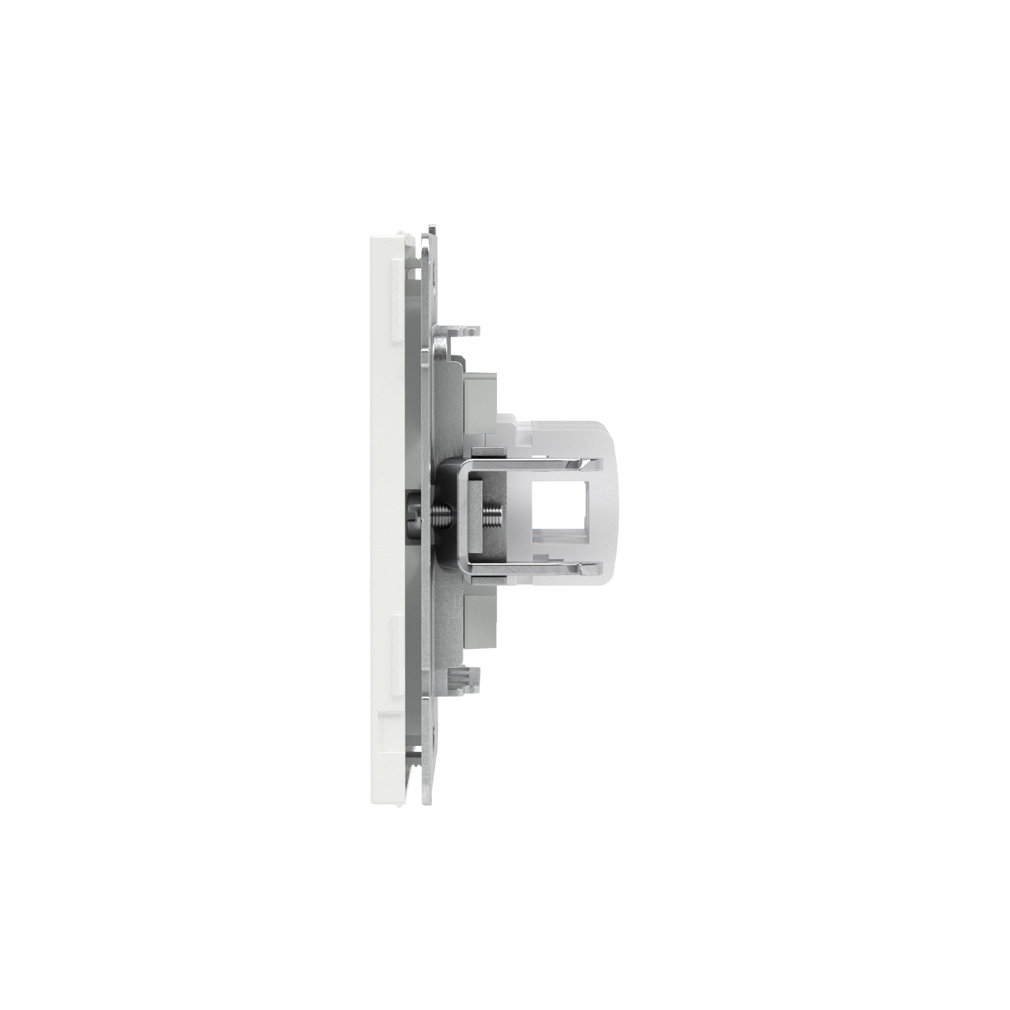 DKC KANT Компьютерная розетка RJ-45 без шторки, кат.5е двойная, белая магнолия — миниатюра 4