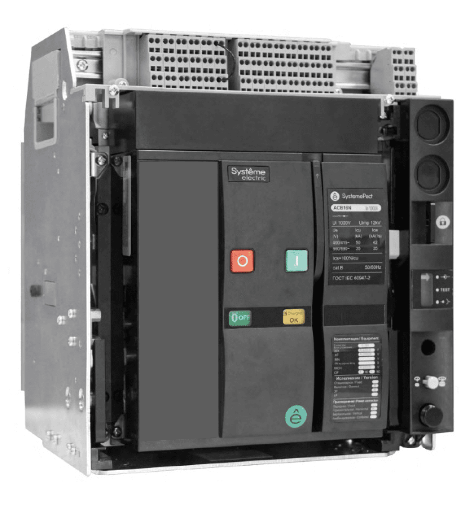 Systeme Electric SystemePact ACB Воздушный Автоматический выключатель 16NA 800A 3P СТАЦ,ГП РУЧНОЕ УПР.
