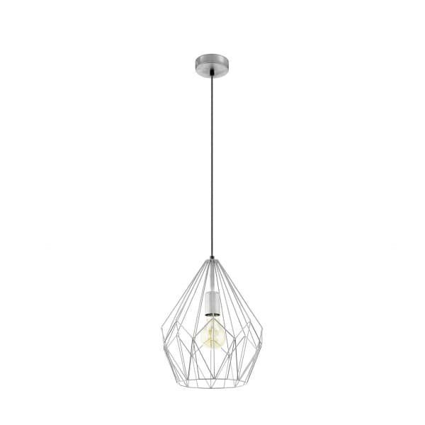 Eglo 49935 Подвес CARLTON 1, 1x60W (E27), 310, H1100, сталь, серебро — миниатюра 1