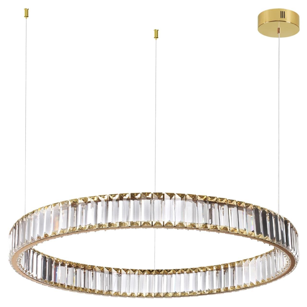 Odeon Light 5015/45L L-VISION ODL23 425 золотой/прозрачный металл/хрусталь Люстра LED 45W 4000K 5350Лм VEKIA