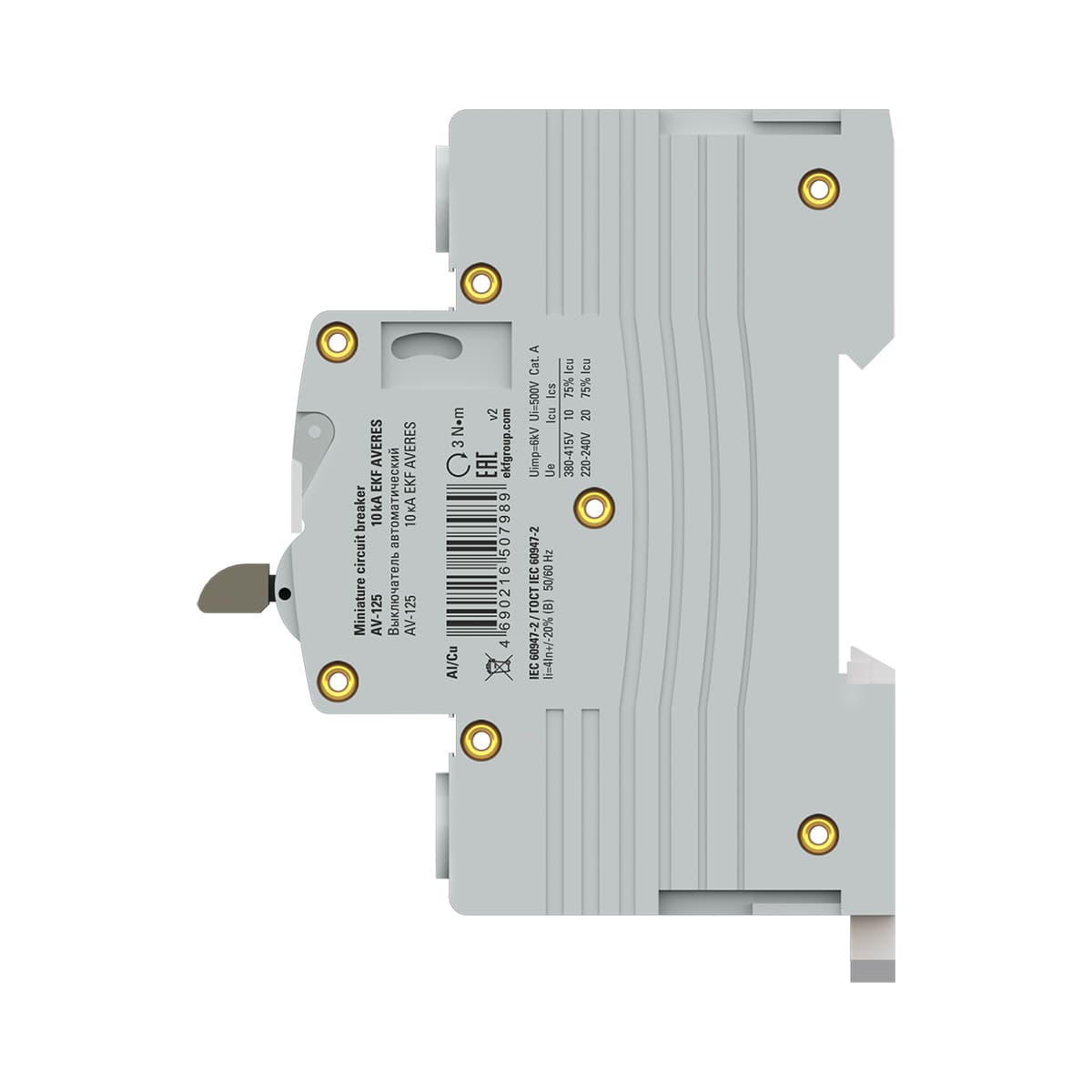 Выключатель автоматический AV-125 4P 63A (D) 10kA EKF AVERES mcb125-4-63D-av — миниатюра 2