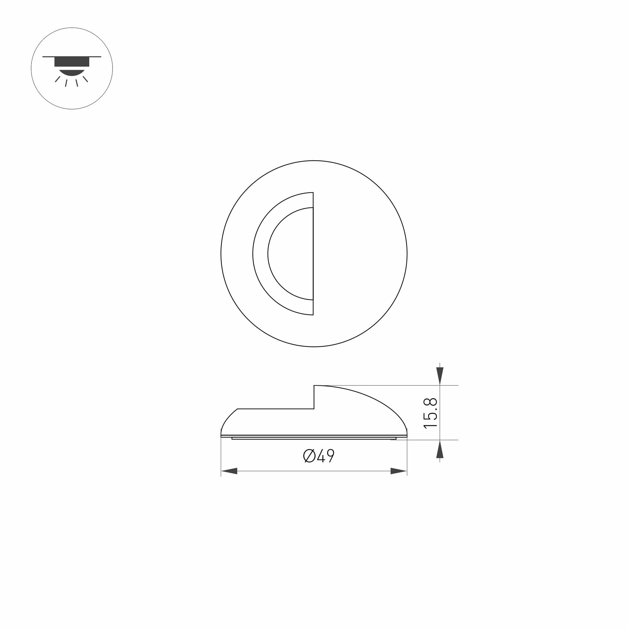Arlight Накладка ART-DECK-CAP-LID-R50 (SL, STEEL) (Металл) 024931 — миниатюра 5