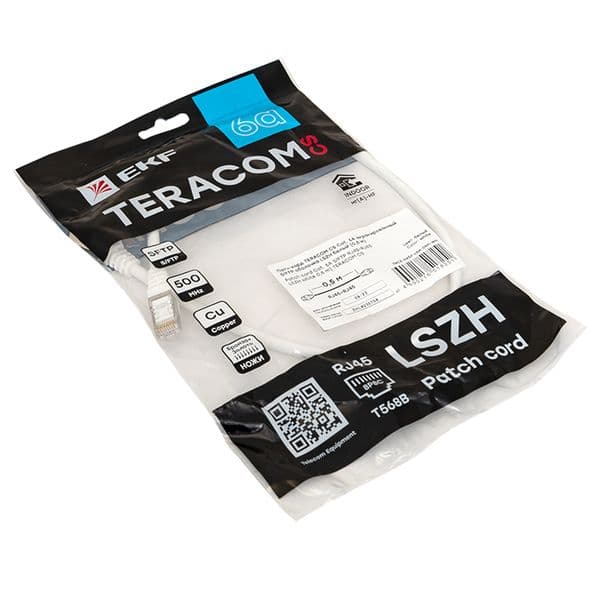 EKF Патч-корд TERACOM CS Cat.6A экранированный S/FTP оболочка LSZH белый (0,5м) — миниатюра 6