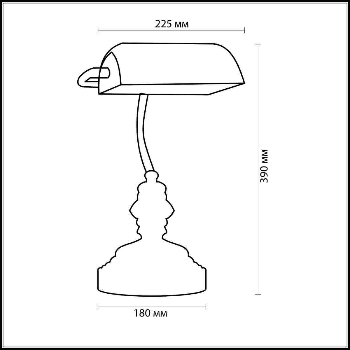 Odeon Light 2224/1T ODL12 835 бронза/зелёный Н/лампа  E27 60W 220V TRES — миниатюра 2
