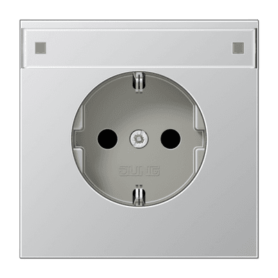 JUNG Алюминий Розетка штепсельная Schuko 16A 250V с защитой от детей и полем для надписи AL1520KINA