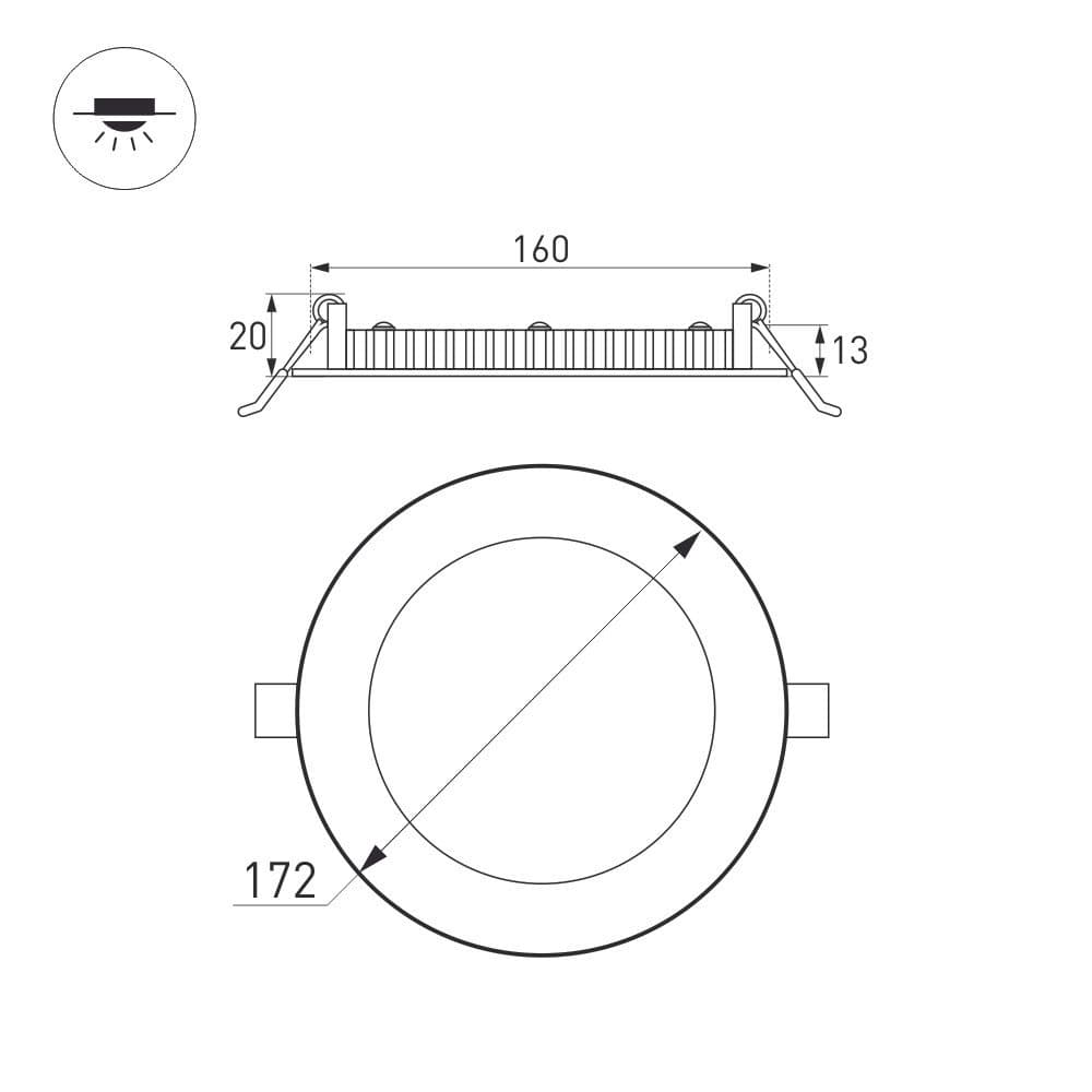 Arlight Светильник DL-172M-15W Day White (IP40 Металл, 3 года) 020112 — миниатюра 5