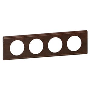 Legrand Celiane Коричневая текстурная кожа Рамка 4-ая 069404 — миниатюра 3