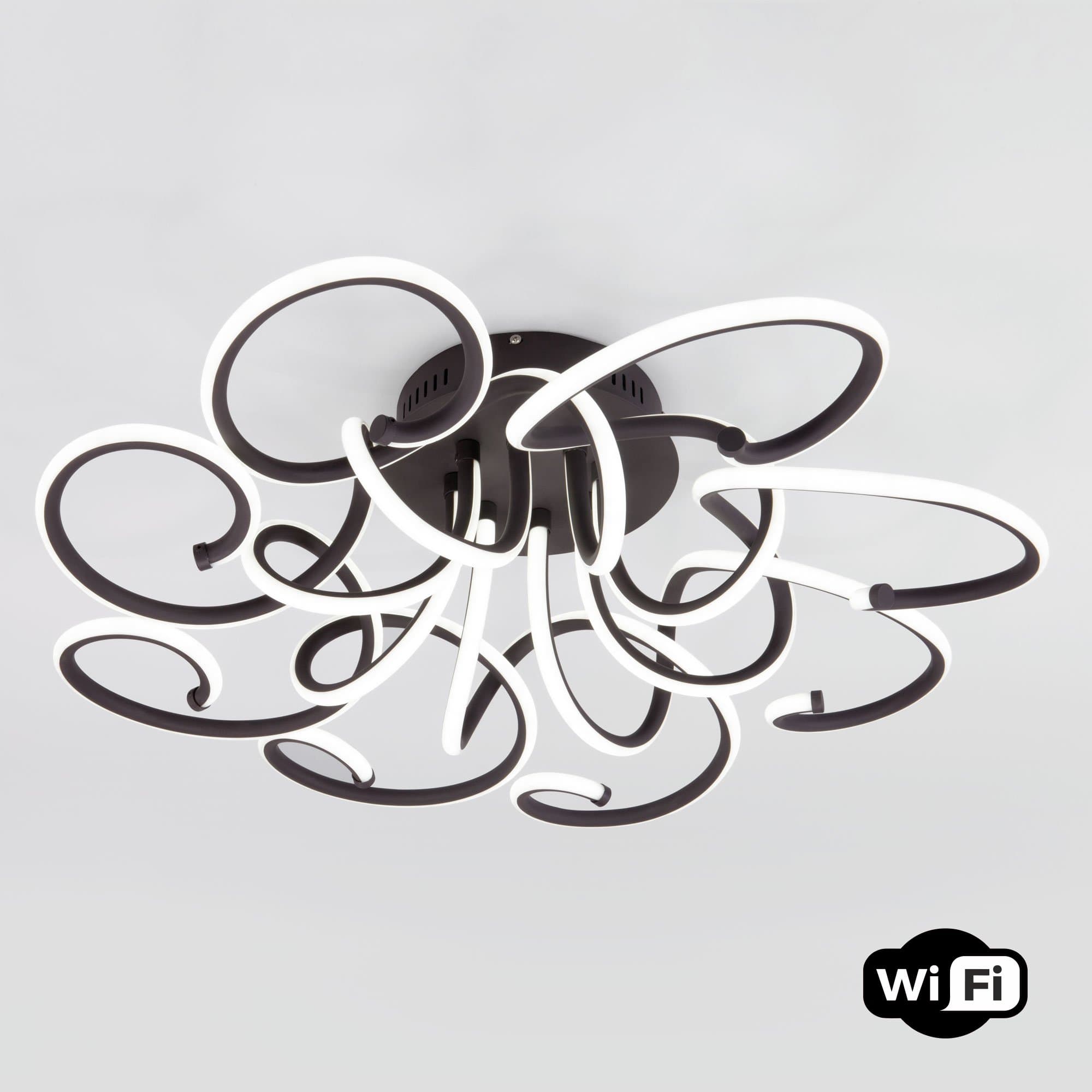 Eurosvet Потолочный светодиодный светильник с управлением по Wi-Fi 90236/8 чёрный кофе Smart a053493