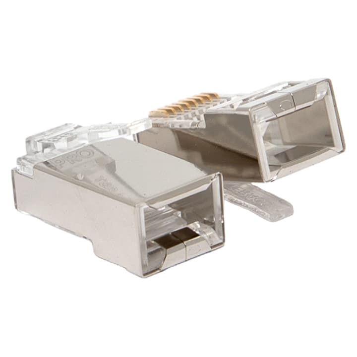 EKF TeraLINK PRO Коннектор RJ-45 TeraLINK PRO экранированный 8P8C 30мкд Cat.6 (упак.20шт) — миниатюра 2