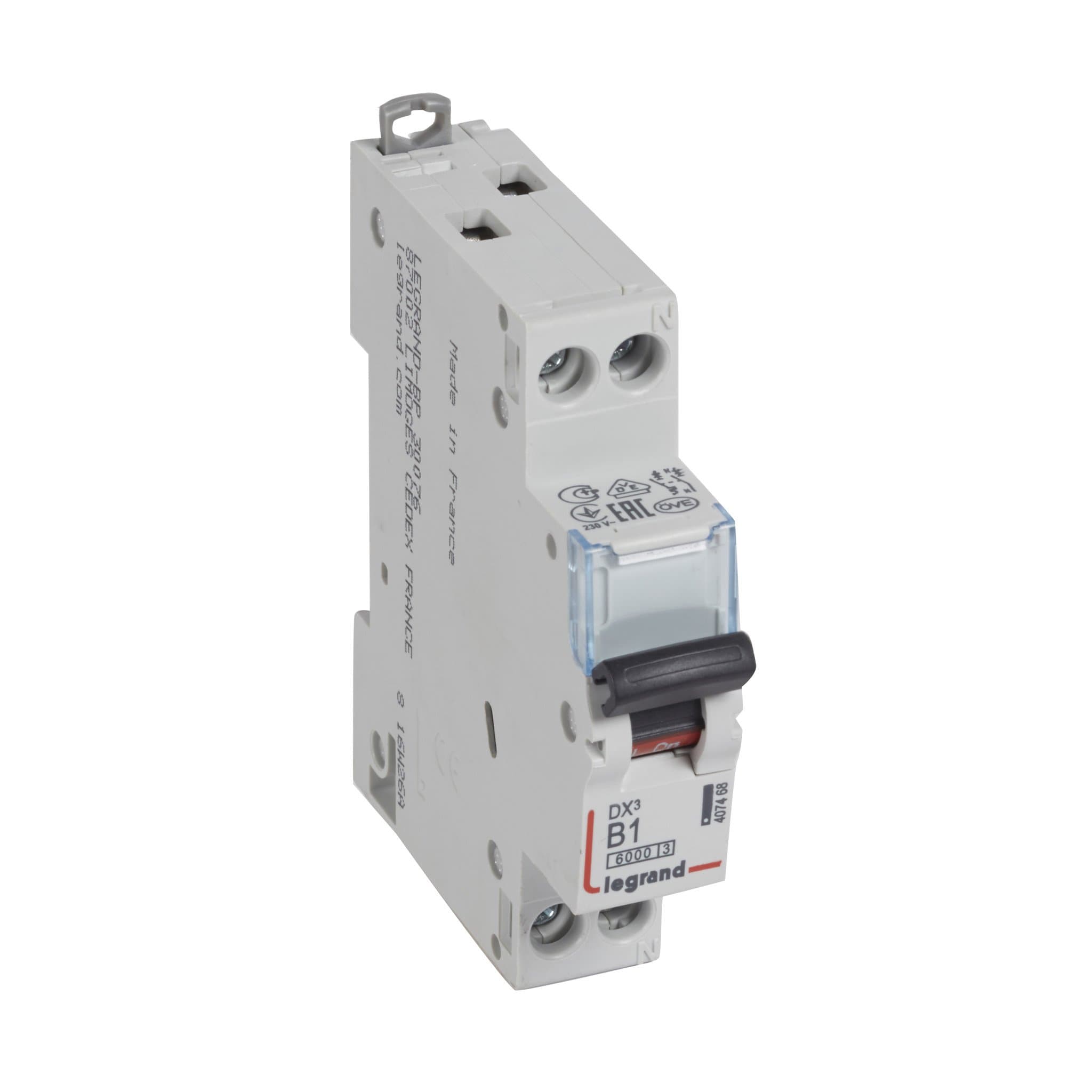 Legrand DX3 Автоматический выключатель 1P+N 1А (B) 6kA/10кА 407468 — миниатюра 1