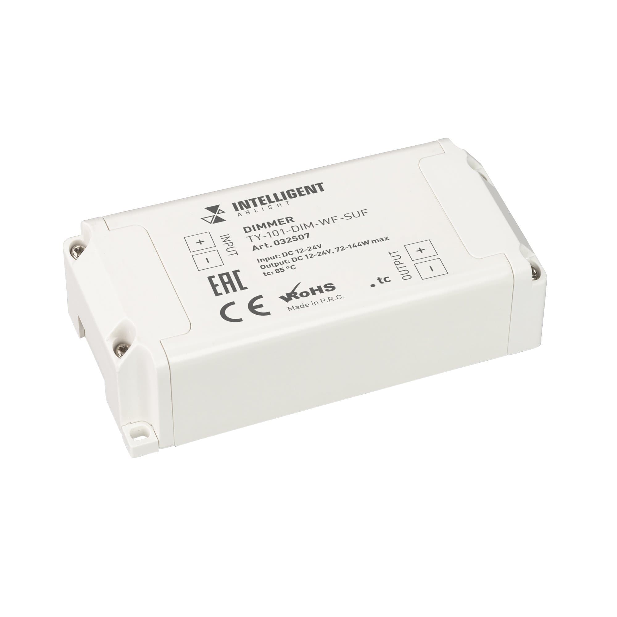 Arlight INTELLIGENT Диммер TY-101-DIM-WF-SUF (12-24V, WI-FI, 433MHz, 1x6A) (INTELLIGENT IP20 Пластик, 3 года) 032507