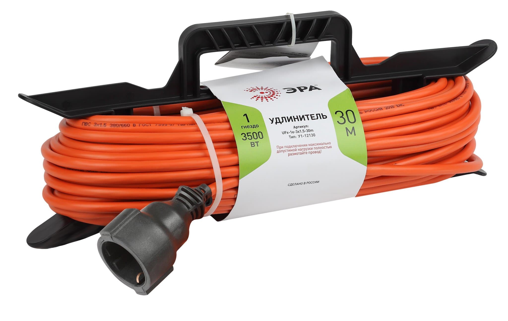 ЭРА UFx-1e-3x1.5-30m-IP44 Удлинитель силовой на рамке c/з 1 гн 30м ПВС 3x1.5