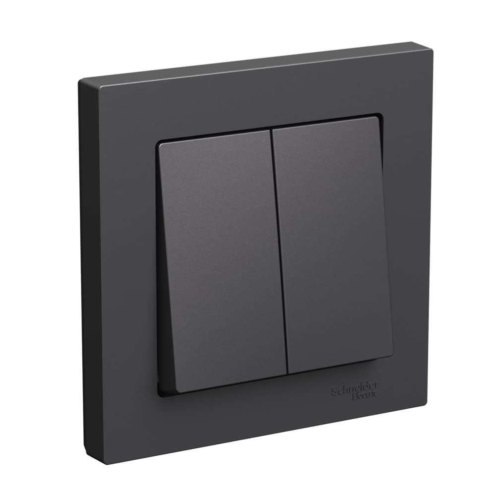 Systeme Electric AtlasDesign Базальт Выключатель 2-клавишный, сх.5, 10АХ, в сборе