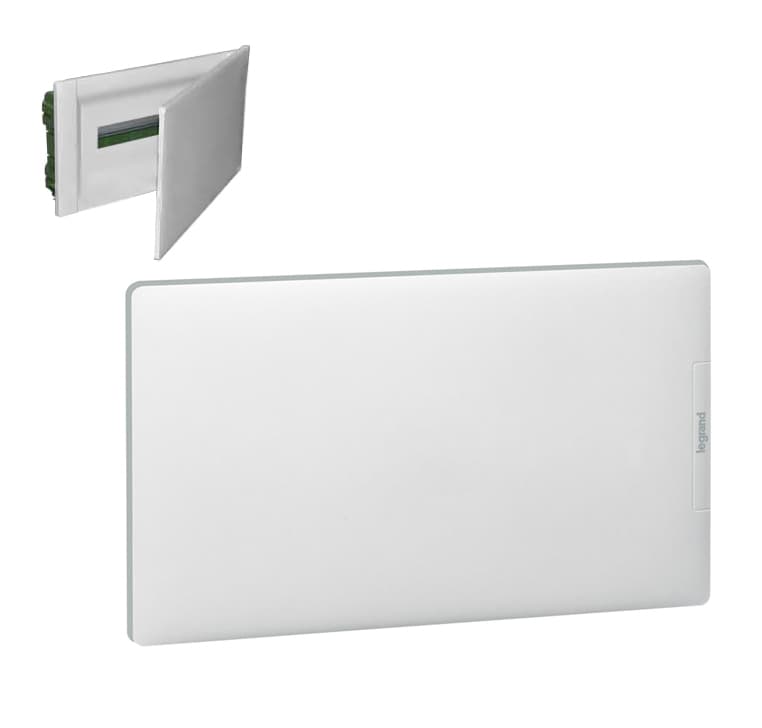 Legrand Practibox Бокс распределительный скрытого монтажа - IP40 IK07 - 1 рейка - 18М. - с клеммниками заземления и нейтрали - белая дверь 401766 — миниатюра 2