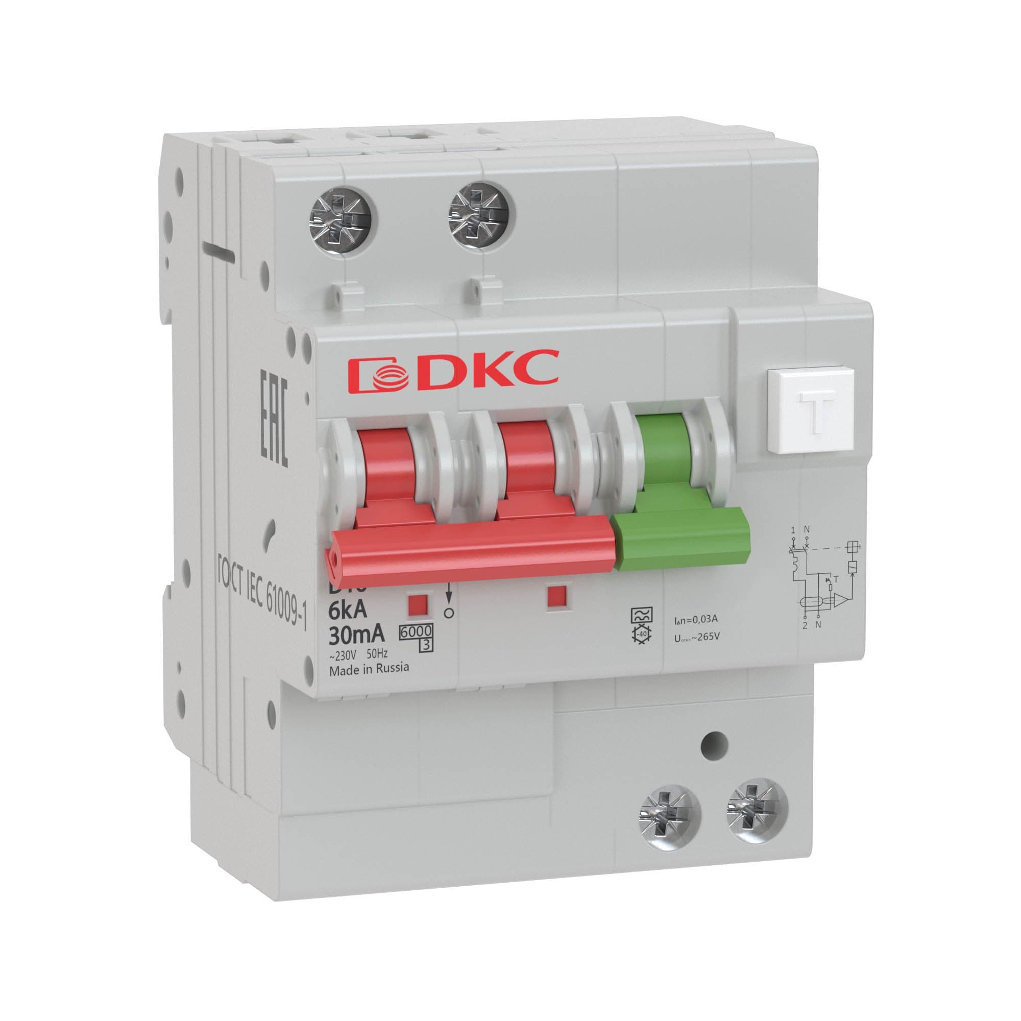 DKC YON pro Автоматический выключатель дифференциального тока АВДТ MDV63 1P+N 25A C 30mA 6kA тип A MDV63-22C25-A