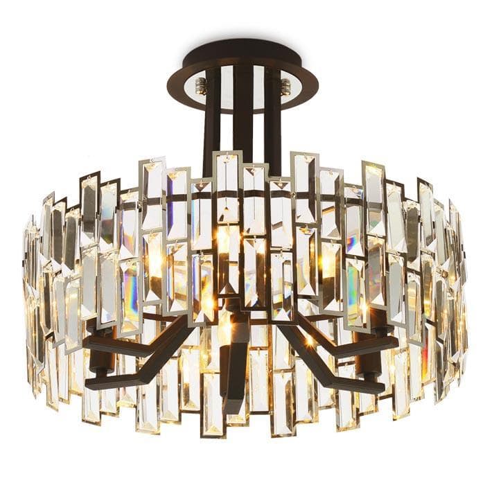 Ambrella Подвесная люстра с хрусталем TR5052 CH/BK/CL хром/черный/прозрачный E14/6 max 40W D500*380 — миниатюра 1