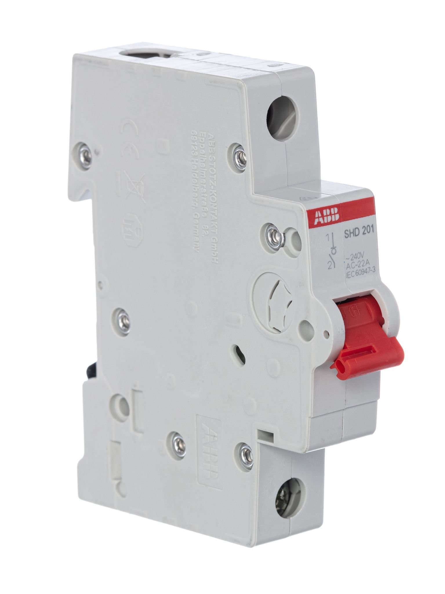 ABB SHD201 Рубильник 1P 50A рычаг крас. 2CDD271111R0050 — миниатюра 4