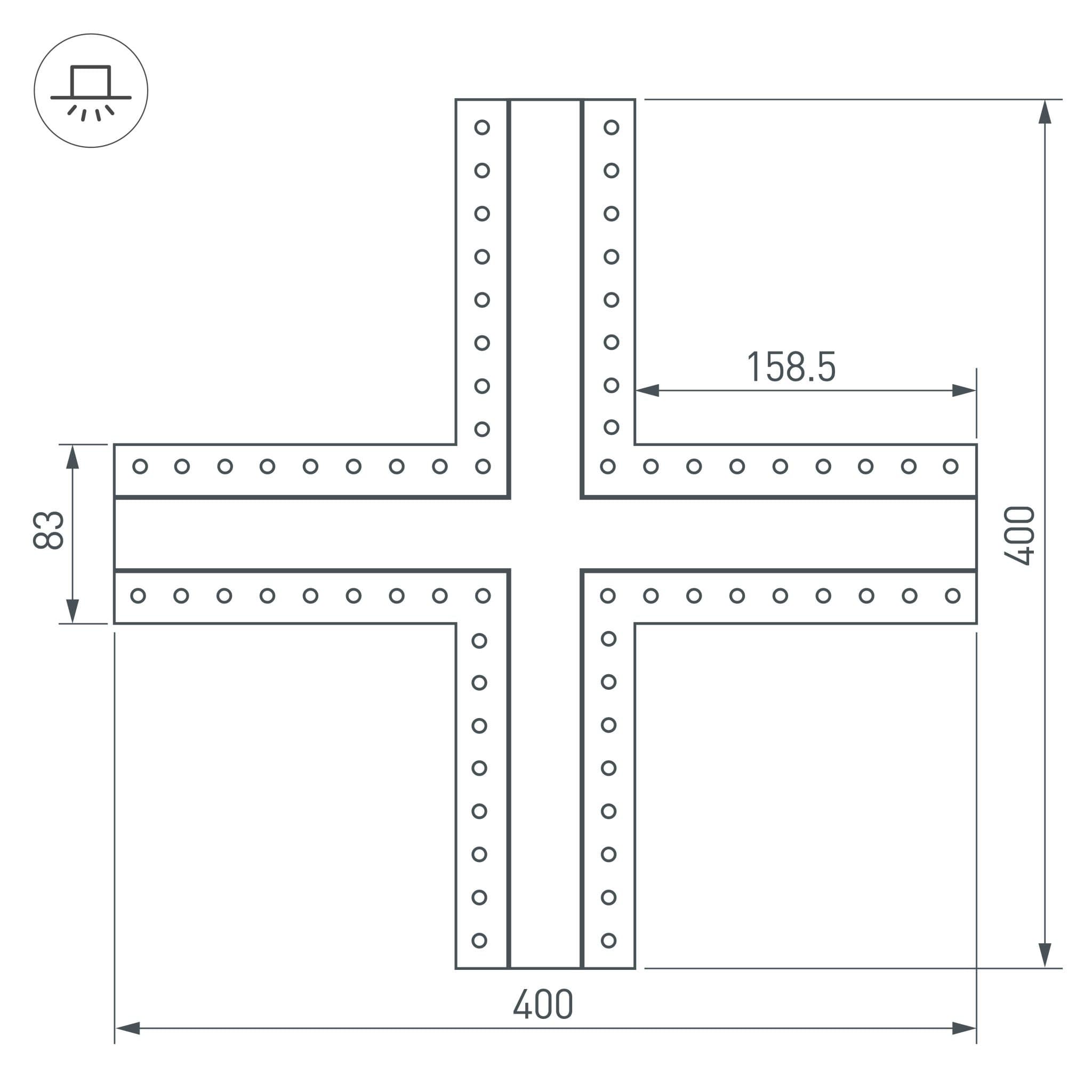 Arlight Крестовина SL-LINIA32-FANTOM (Металл) 030099 — миниатюра 3