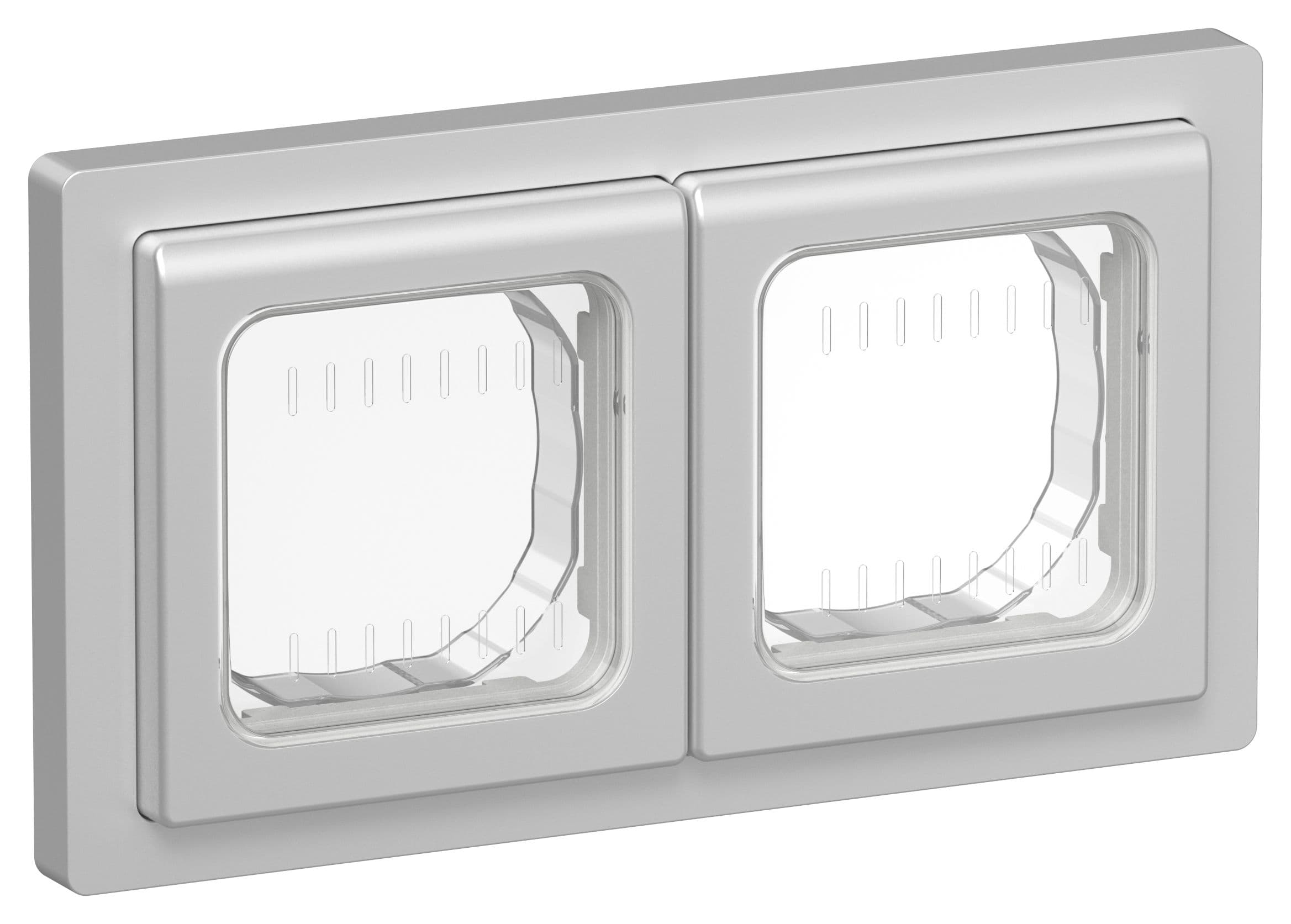 IEK FLITE Алюминий Рамка 2-местная IP55 — миниатюра 1