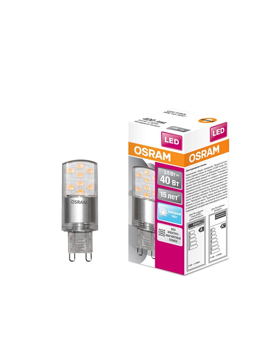 Osram Светодиодная лампа LED STAR PIN40 3,5W (замена 40Вт), нейтральный белый свет, G9, 220 Вольт 4058075315853 — миниатюра 2