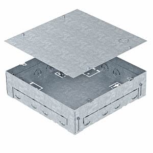OBO Bettermann Монтажное основание UDHOME BOX для лючка GES9 (коробка для лючка 12 модулей 45х45 мм) h=70-100 сталь 7427432 — миниатюра 2