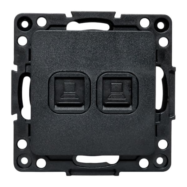 EKF Стокгольм Механизм Розетки RJ-45 2-местной черный — миниатюра 2