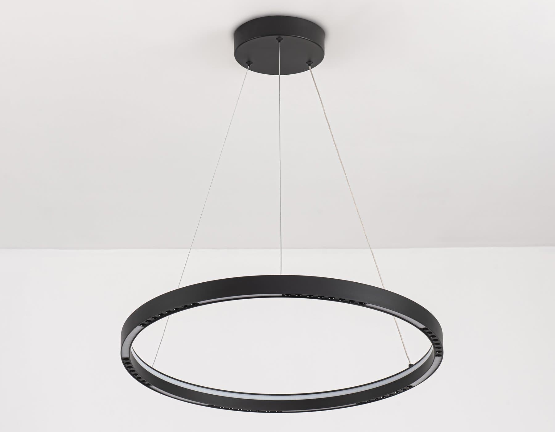 Ambrella Светильник подвесной светодиодный FL5852 BK черный 35W 3000K/4200K/6400K D600*600 (без ПДУ) — миниатюра 6