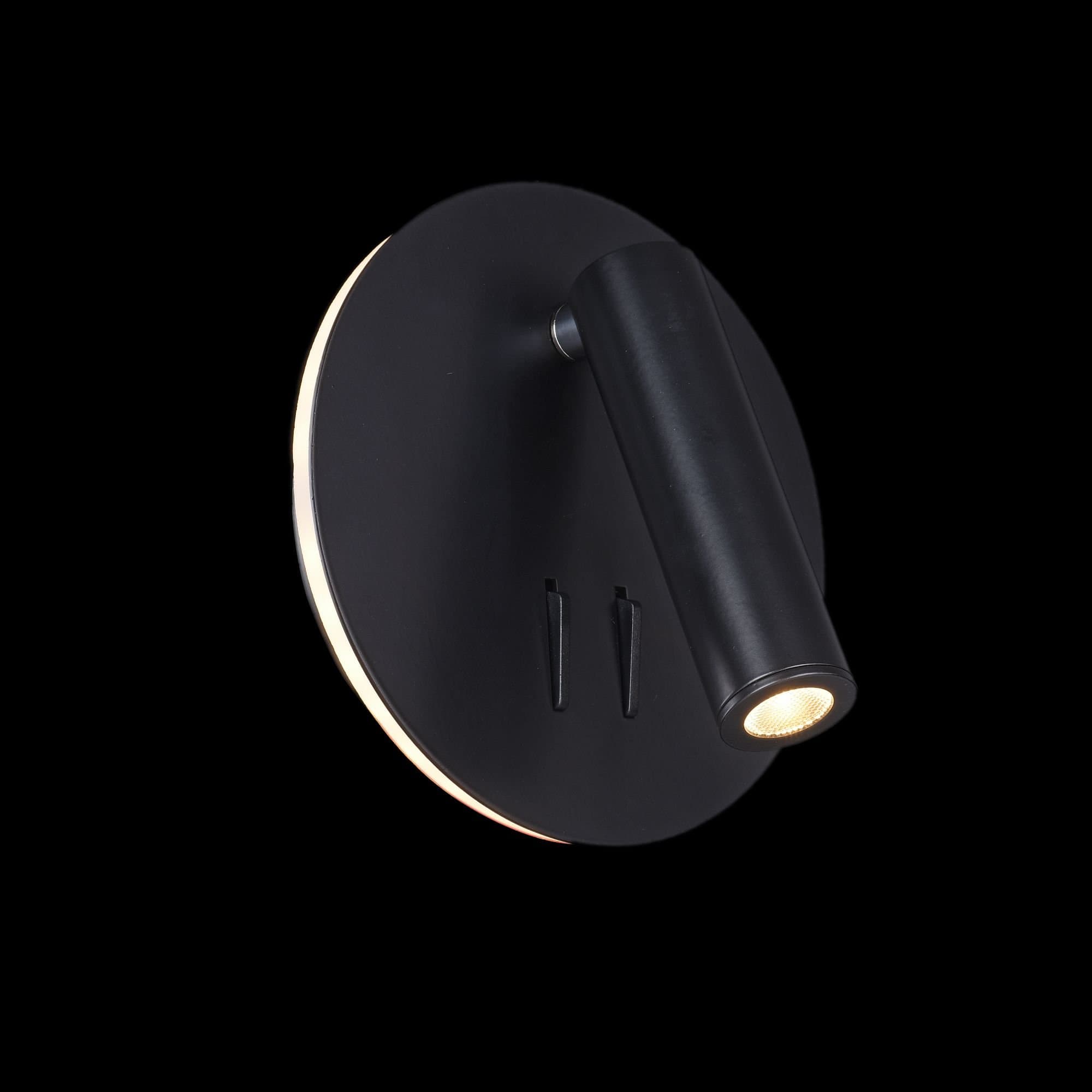 Maytoni Ceiling & Wall ios 176 Черный Бра LED 150-200Lm + LED 80-110Lm 6W + 3W C176-WL-01-6W-B — миниатюра 2