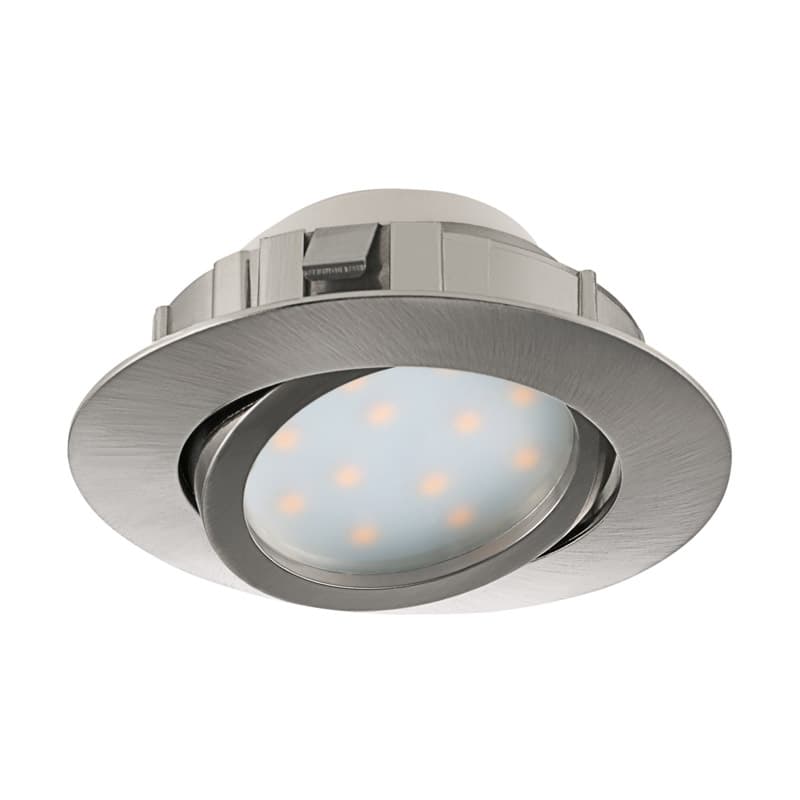 Eglo Светильник LED встраиваемый PINEDA регулир. и диммир., 1х6W(LED), Ø84, пластик, никель матовый 95856