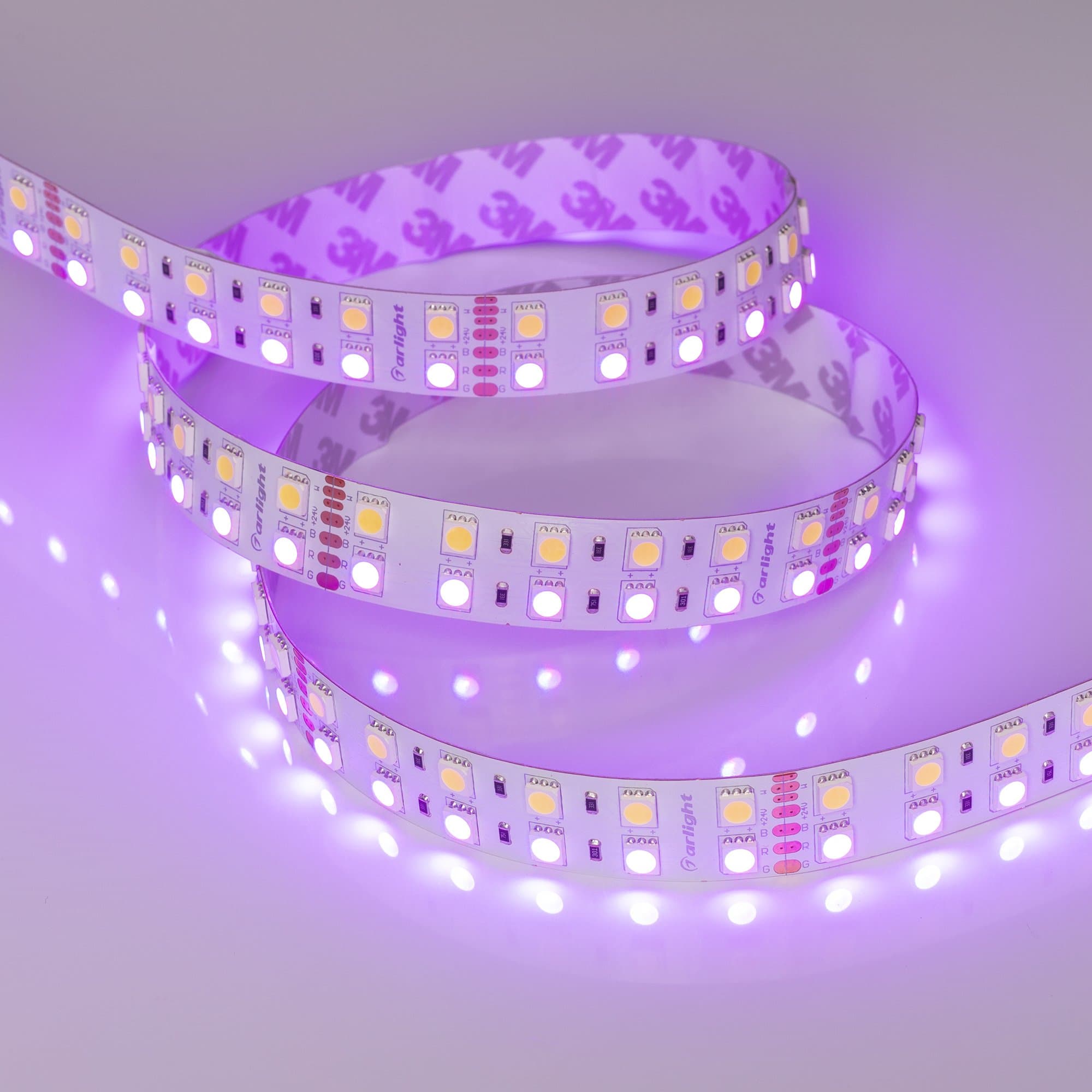 Arlight Светодиодная лента RT 2-5000 24V RGB-White 2x2 (5060, 720 LED, LUX) (32 Вт/м, IP20) 011823(1) — миниатюра 3