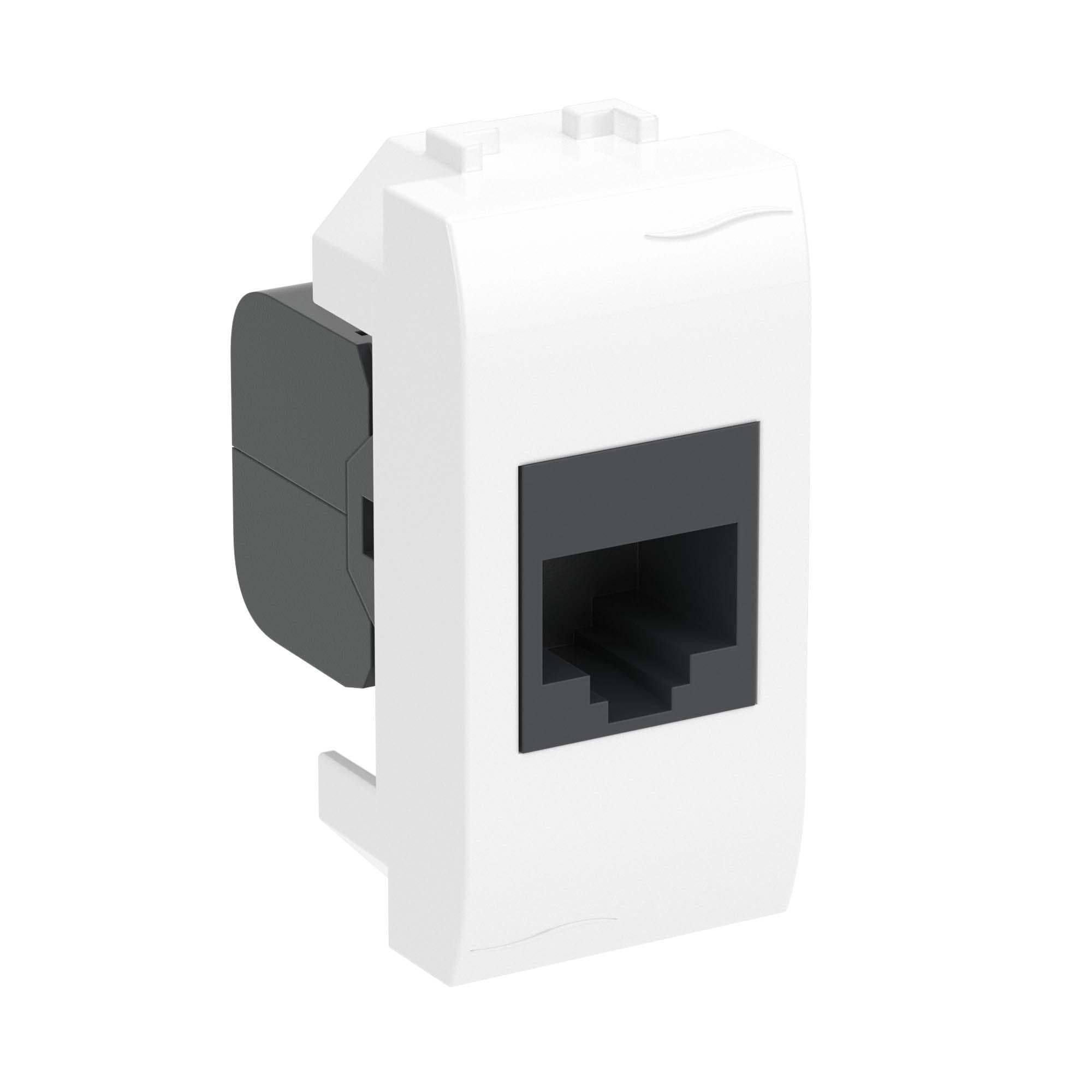 DKC Компьютерная розетка RJ45 кат.5e, Brava, белая, 1 модуль — миниатюра 2
