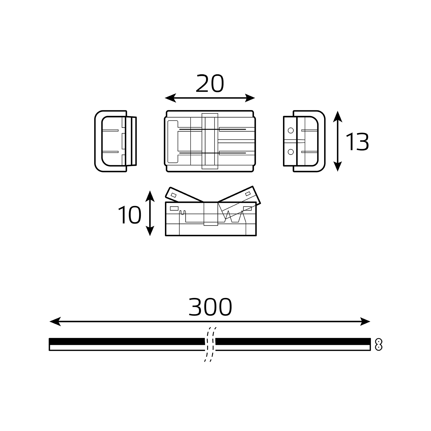 Gauss Набор коннекторов Basic : 2 клипсы, провод 30мм, 8-10 мм, IP20 BT401 — миниатюра 2