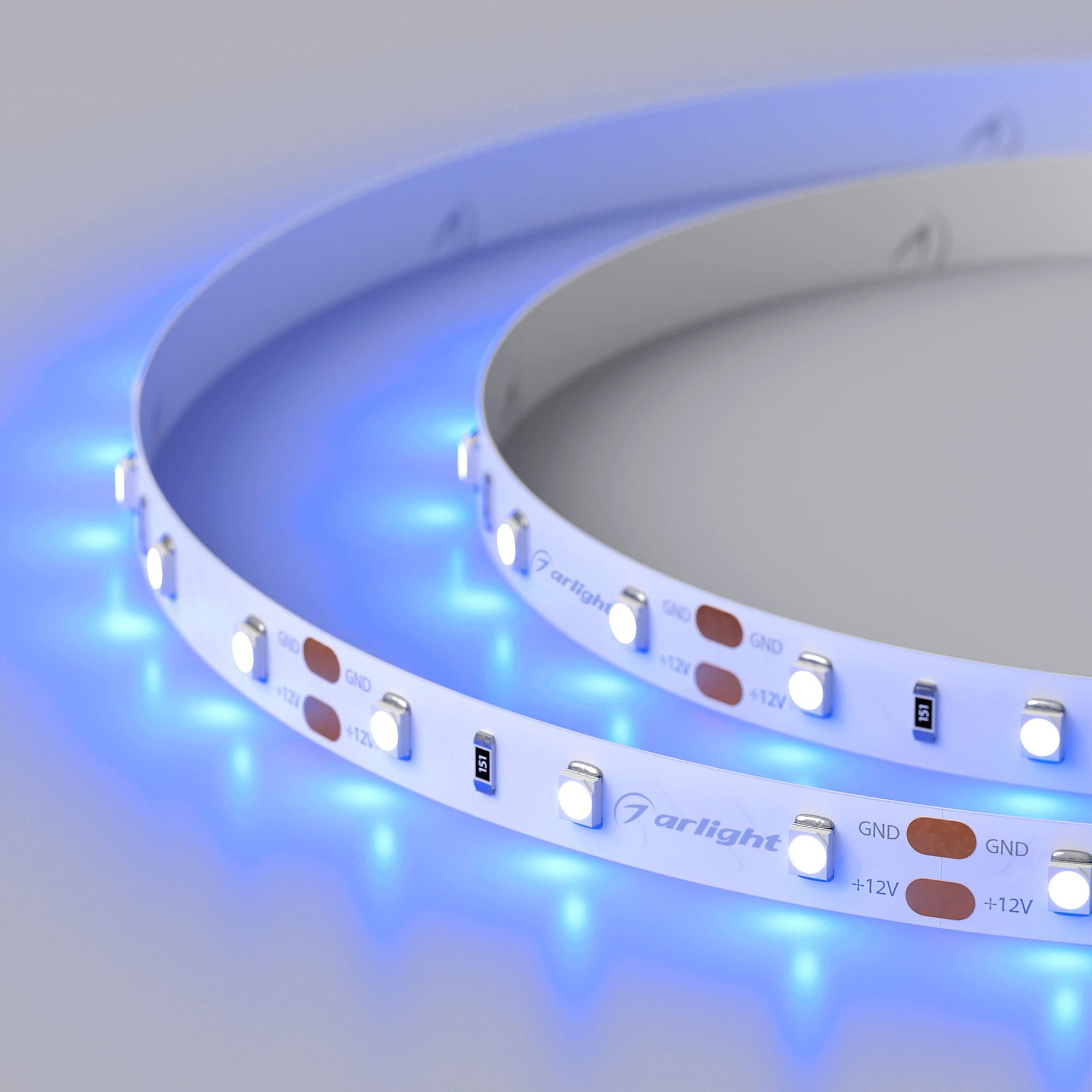Arlight Светодиодная лента RT 2-5000 12V Blue (3528, 300 LED, LUX) (4.8 Вт/м, IP20) 010523(1) — миниатюра 2