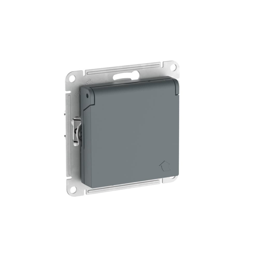 Systeme Electric AtlasDesign Грифель Розетка с заземл. со шторк. с крышкой, 16А,IP20,мех., быстрозажим. клем. — миниатюра 4