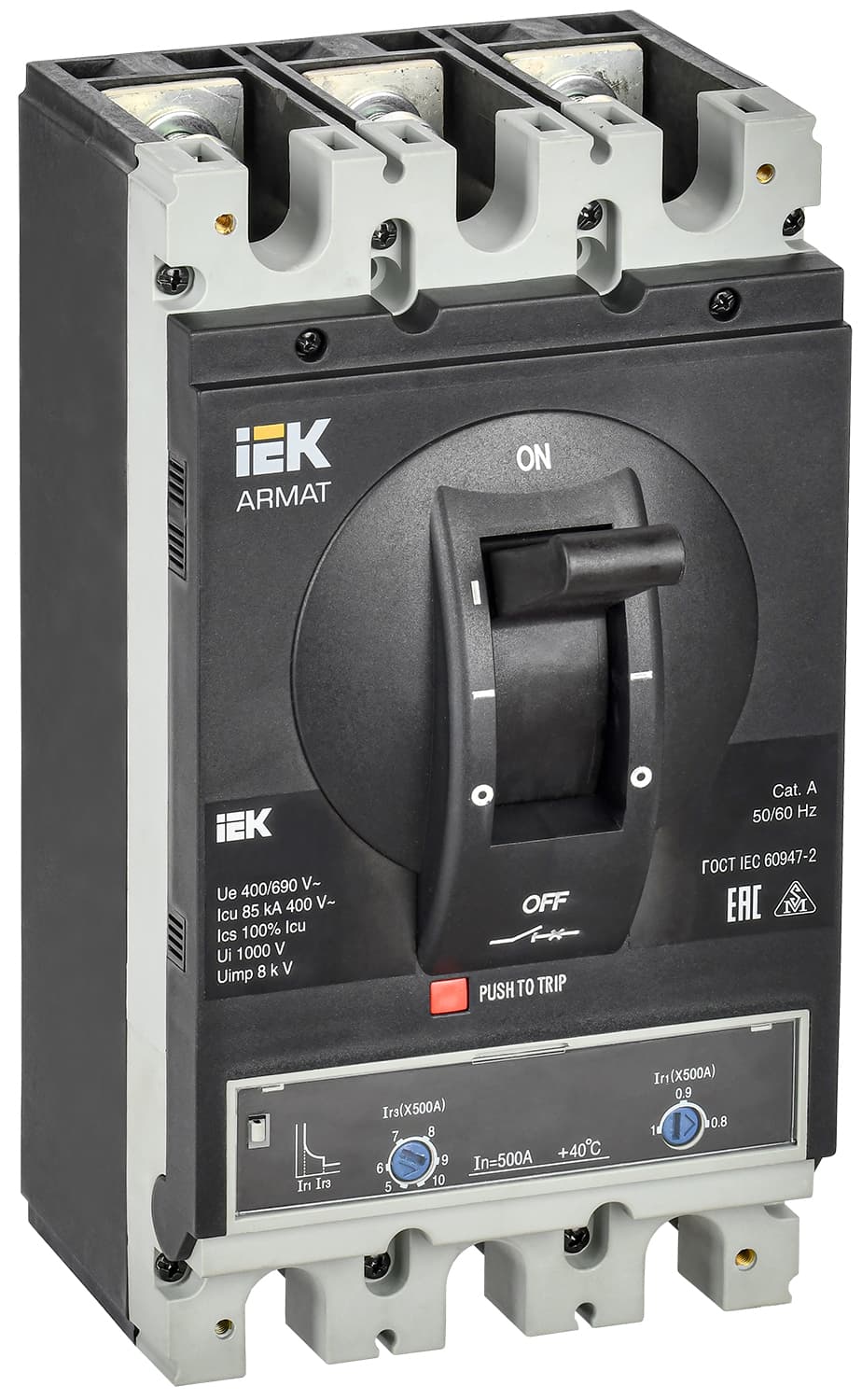 IEK ARMAT Автоматический выключатель в литом корпусе 3P I 85кА 500А ТМ рег.