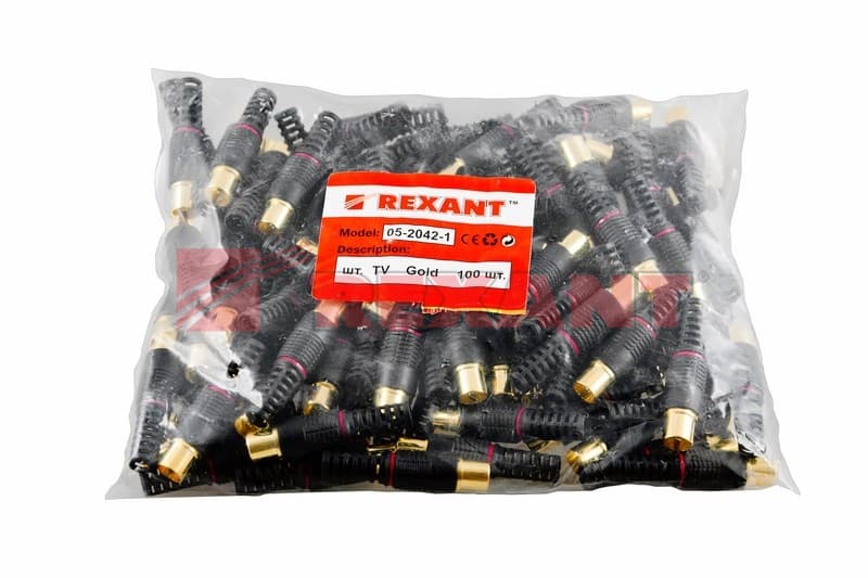 Разъем штекер TV без пайки Черный Rexant 05-2042 — миниатюра 2