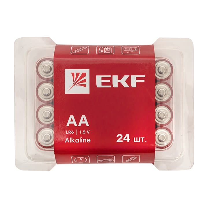 EKF PROxima Алкалиновая батарейка типа АА(LR6) пластиковый бокс 24шт. — миниатюра 2
