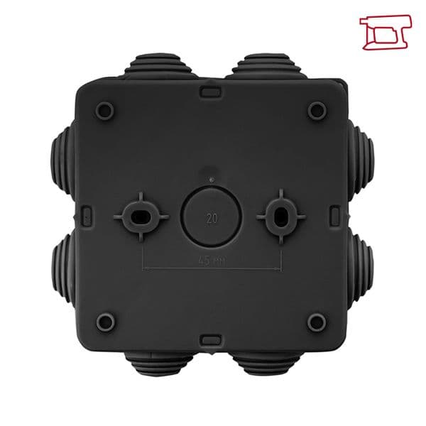 EKF Коробка распределительная КМР-030-031 с крышкой (85x85x40) для прямого монтажа 8 мембр. вводов чёрная IP55 — миниатюра 14