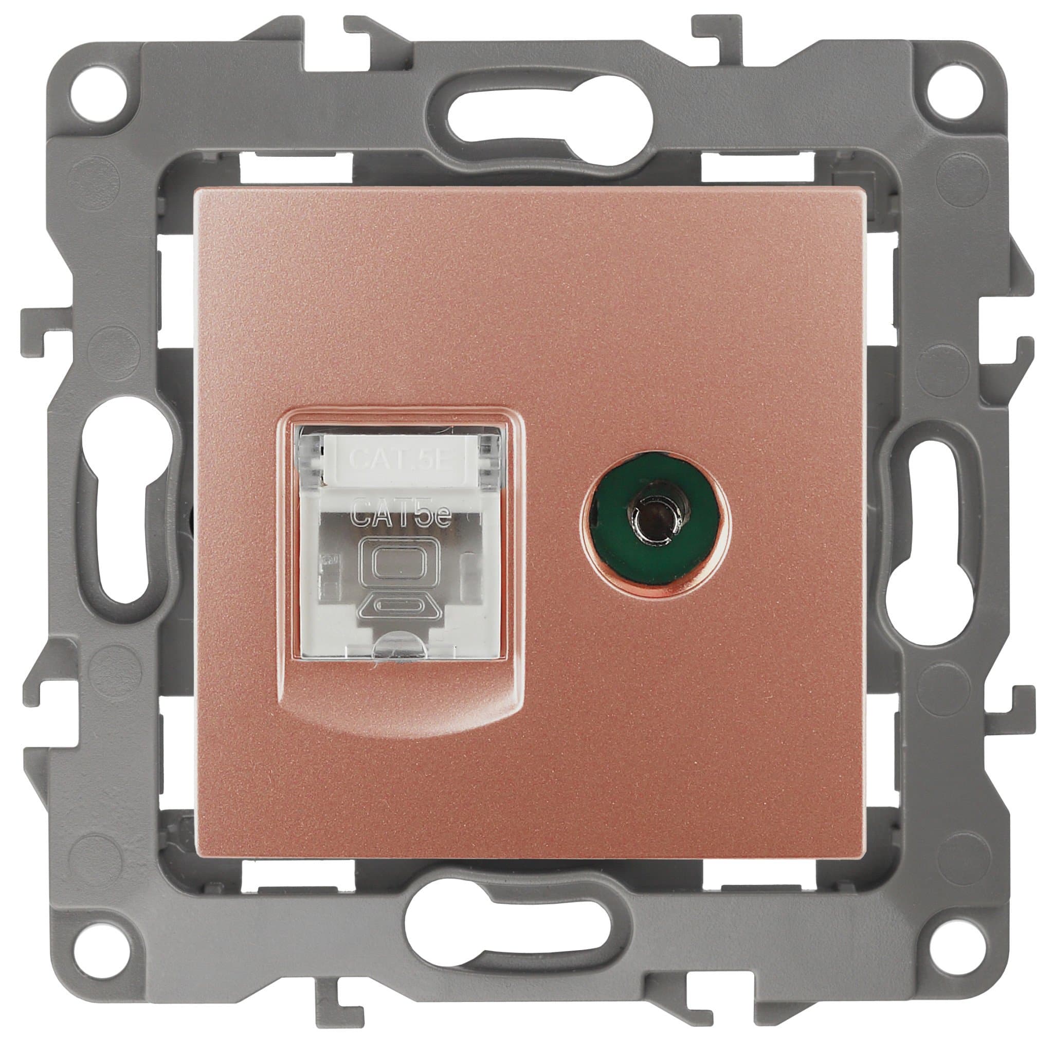 ЭРА 12-3110-14 Медь Розетка комбинированная RJ45+TV, IP20, 12